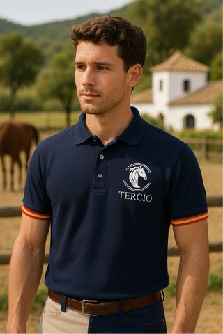 Polo Tercio azul con bandera