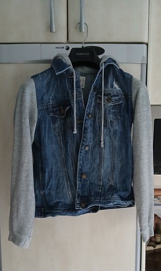 Chamarra vaquera CORTefiel manga gris talla XS