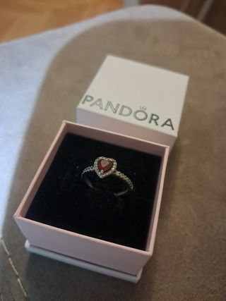 Anillo Pandora Corazón Rojo  NUEVO con TICKET orig