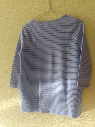 Jersey Stradivarius azul rayas textura