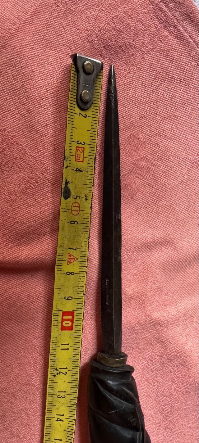 Tagliacarte antico manico ebano lama Blanchard.