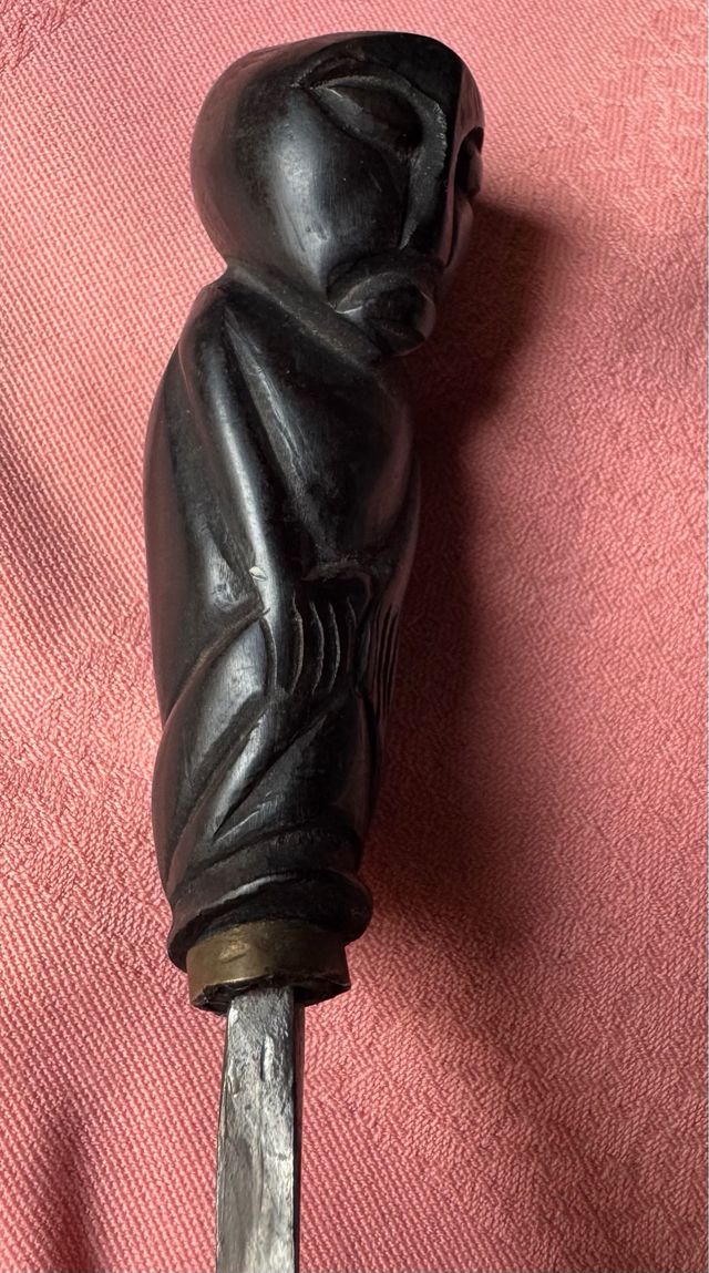 Tagliacarte antico manico ebano lama Blanchard.