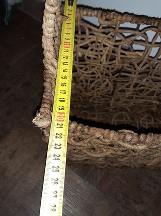 Revistero de mimbre tejida a mano, ver fotos