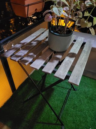 Mesa Balcón Plegable Ikea Madera y Metal