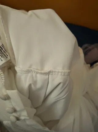 Vestido de Comunión Amaya  Blanco y lazo  Talla 12