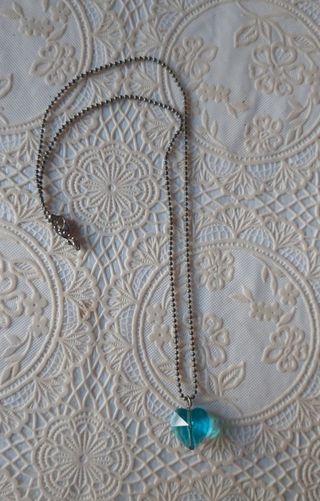 Collana vintage cuore blu e argento