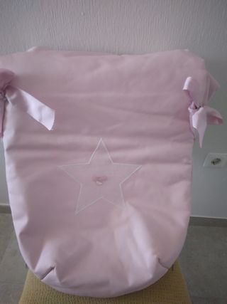 Saquito Silla Bebé Rosa Estrellas
