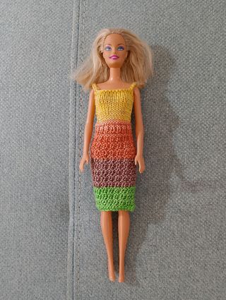 Vestido de Barbie tejido multicolor