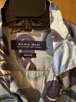 Camisa Zara Hombre Manga Corta Estampada
