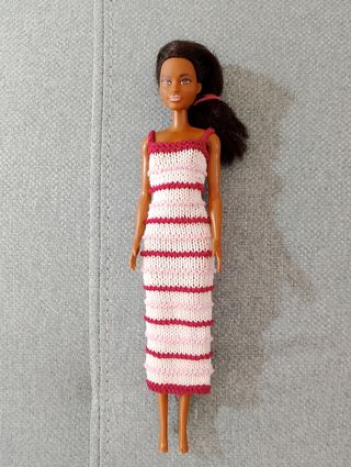 Vestido de Barbie a rayas