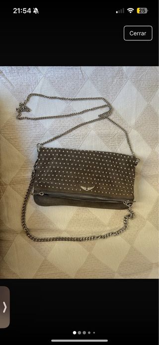 Bolso Zadig & Voltaire Ante Gris Tachuelas