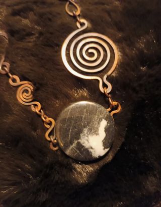 Colgante Celta Piedra Mármol Negra