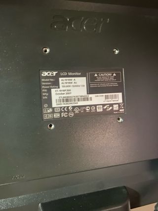 Pantalla Acer AL1916W Plata