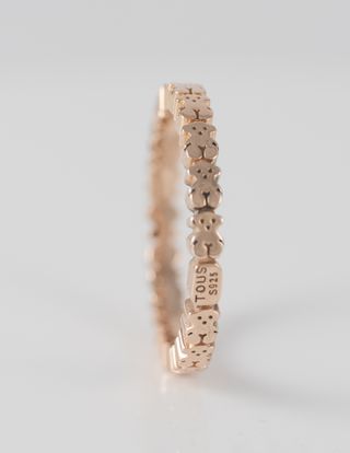 Anillo Tous Plata Vermeil Rosa Osos Straight