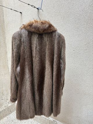 Chaquetón piel sintética marrón