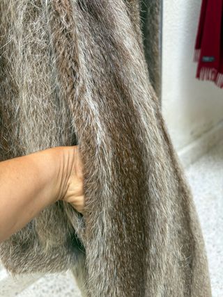 Chaquetón piel sintética marrón