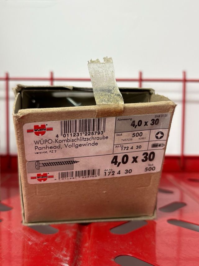 Tirafondo Wurth 4x30 cincado