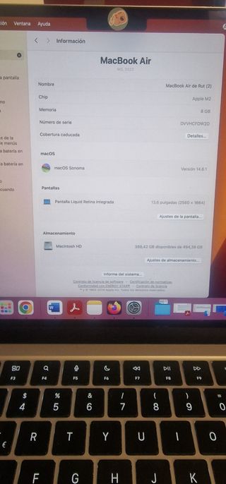 MacBook Air 13,6 M2 8GB Plata