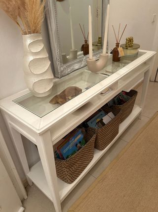 Recibidor Ikea Liatorp Blanco y Madera