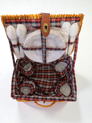 Cestino picnic vintage vimini anni '80