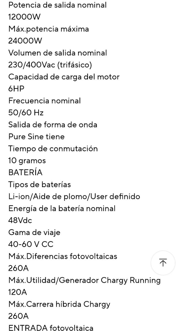 Inversor Solar Híbrido PowMr 12000W Wifi