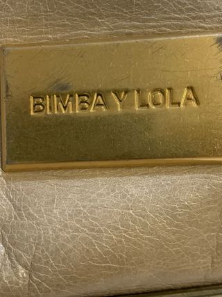Bolso Bimba y Lola de Piel Beige , Mediano