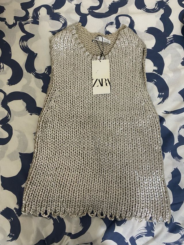 Chaleco Zara Plateado