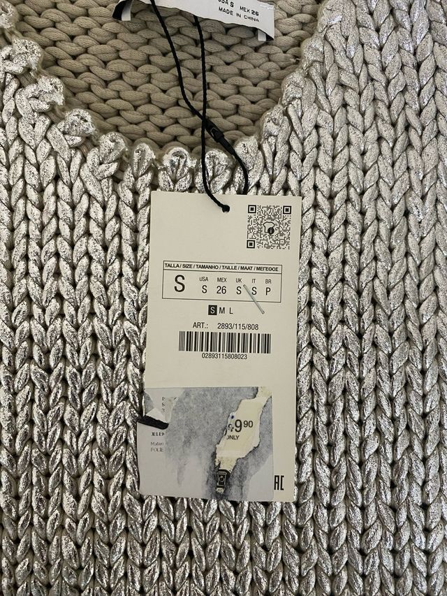 Chaleco Zara Plateado