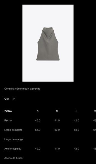Top Zara gris cuello alto sin mangas