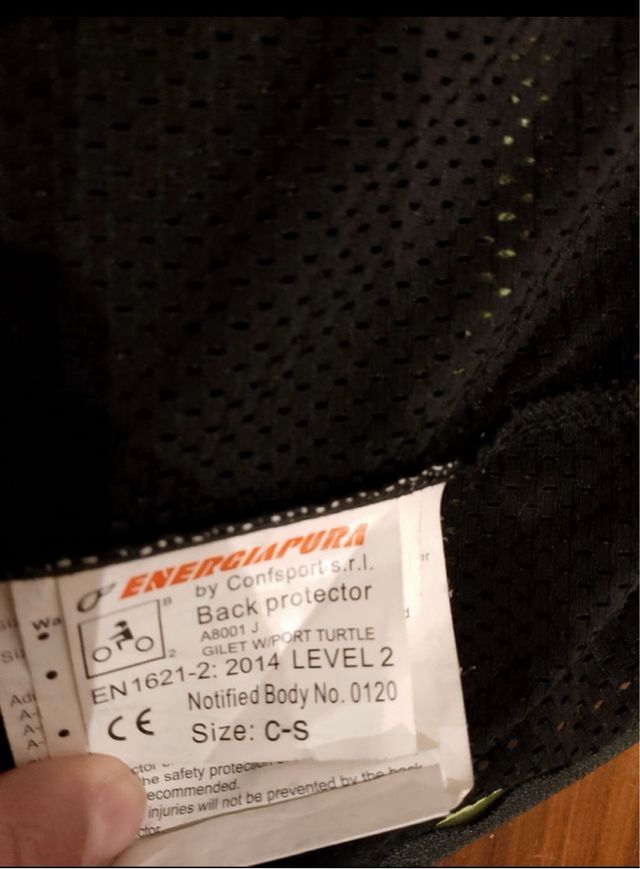 Paraschiena Energia Pura Nero/Giallo Taglia S