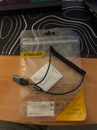 ESSAGER Adaptador Bluetooth USB a Mini Jack Negro