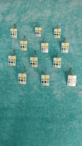 Set de 12 ganchitos de  cortina de ducha decorativ
