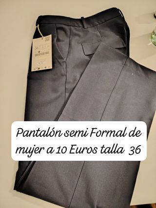 Pantalón Formal Mujer Talla 36 Negro