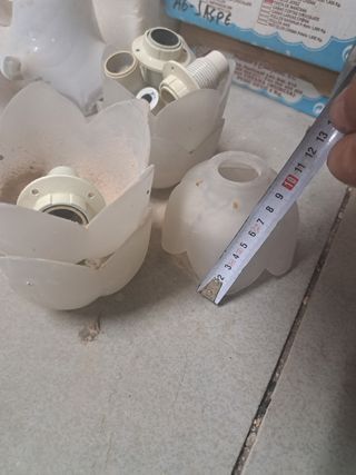 Lote tulipas cristal vidrio lámparas portalamparas