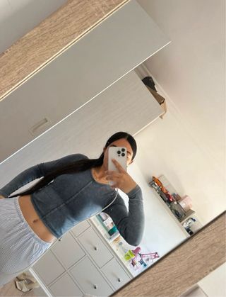 Top efecto denim Zara azul