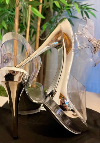Zapatos Bikini Fitness Talla 36 Plata/Transparente