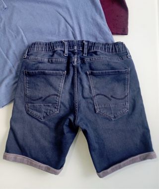 Lote 2 Camisetas y Pantalón Corto Vaquero Talla M-