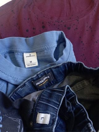 Lote 2 Camisetas y Pantalón Corto Vaquero Talla M-