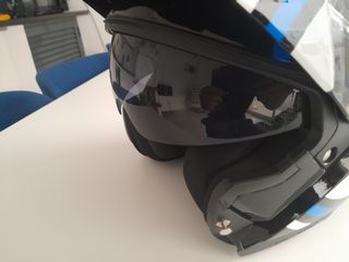 Capacete Modular LS2 Preto, Branco e Azul.