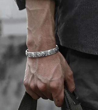 Pulsera Sutra Budista baño de plata