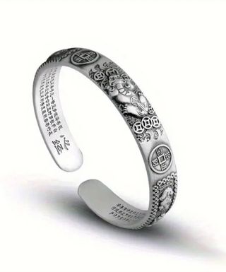 Pulsera Sutra Budista baño de plata