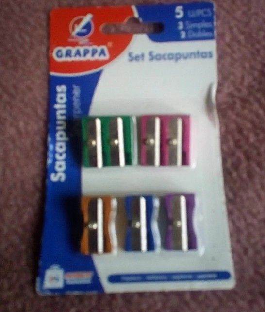 Set de 5 Sacapuntas Colores
