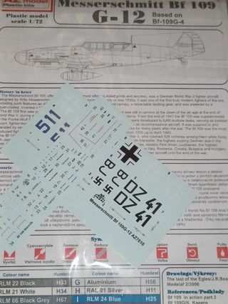 Aereo Kit Messerschmitt Bf-109G-12 AZ Models 1/72