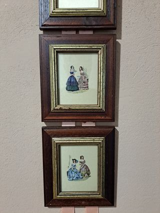 Set 4 Quadri Cornici Legno Floreali