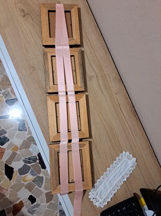 Set 4 Quadri Cornici Legno Floreali