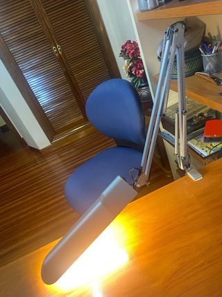 Lámpara de lectura estudio plateada