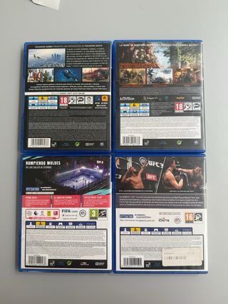 PS4 Juegos: GTA V, Call of Duty, FIFA 20, UFC 3