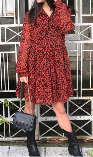 Vestido babydoll Bershka