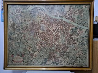 Cuadro Mapa Calles Zaragoza Antiguo