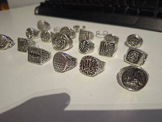 Lote 20 Anillos Vintage: Plata - Tallas variadas
